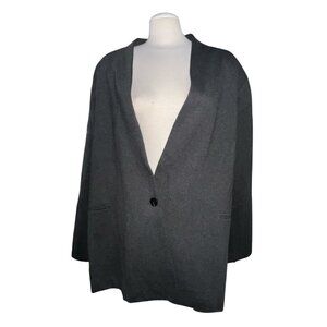 Universal Standard Lennox Collarless Ponte Blazer Sz 3XL Womens Gray Womens
